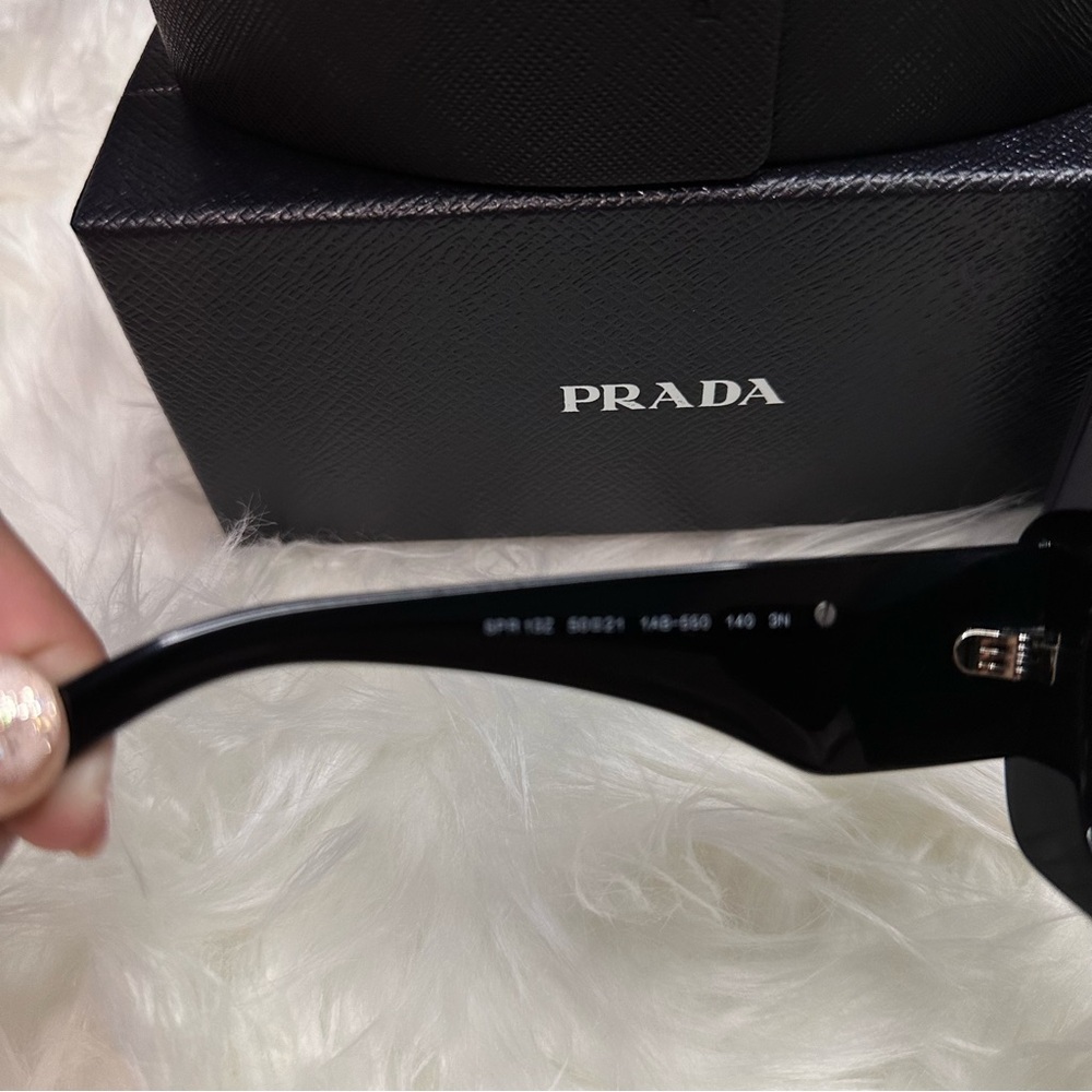 New Prada Rectangular Marble Acetate Cat-Eye Sung… - image 5
